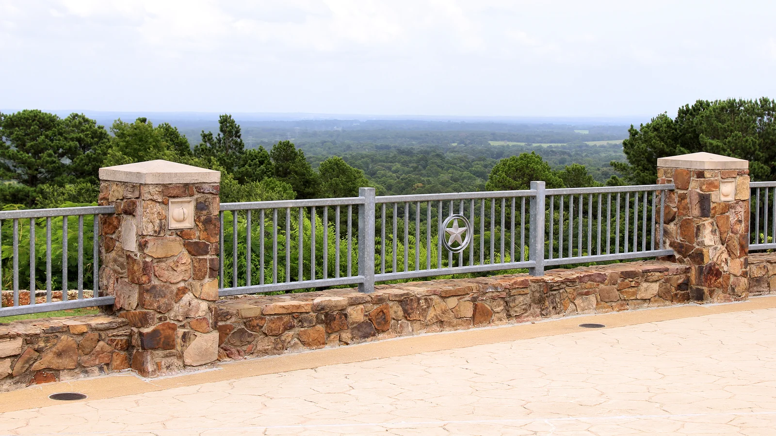 View over wooded East Texas from the deck at Love’s Lookout near Jacksonville